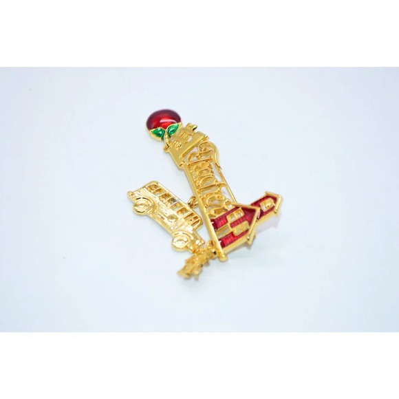 Danecraft Vintage #1 Teacher School Red Green Enam - Picture 3 of 4